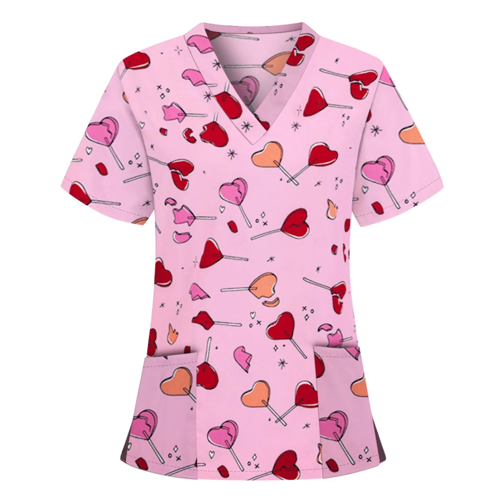 

Nurse Uniform Women Short Sleeve Scrubs Top Love Graphic Carer Medical Nursing Scrub Shirt Uniforme De Enfermera Para Mujer