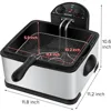 Electric Deep Fryers, 1700-Watt Triple Basket  with Timer Free Extra Odor Filter, Electric Deep Fryers 2