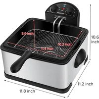 Electric Deep Fryers, 1700-Watt Triple Basket  with Timer Free Extra Odor Filter, Electric Deep Fryers 2