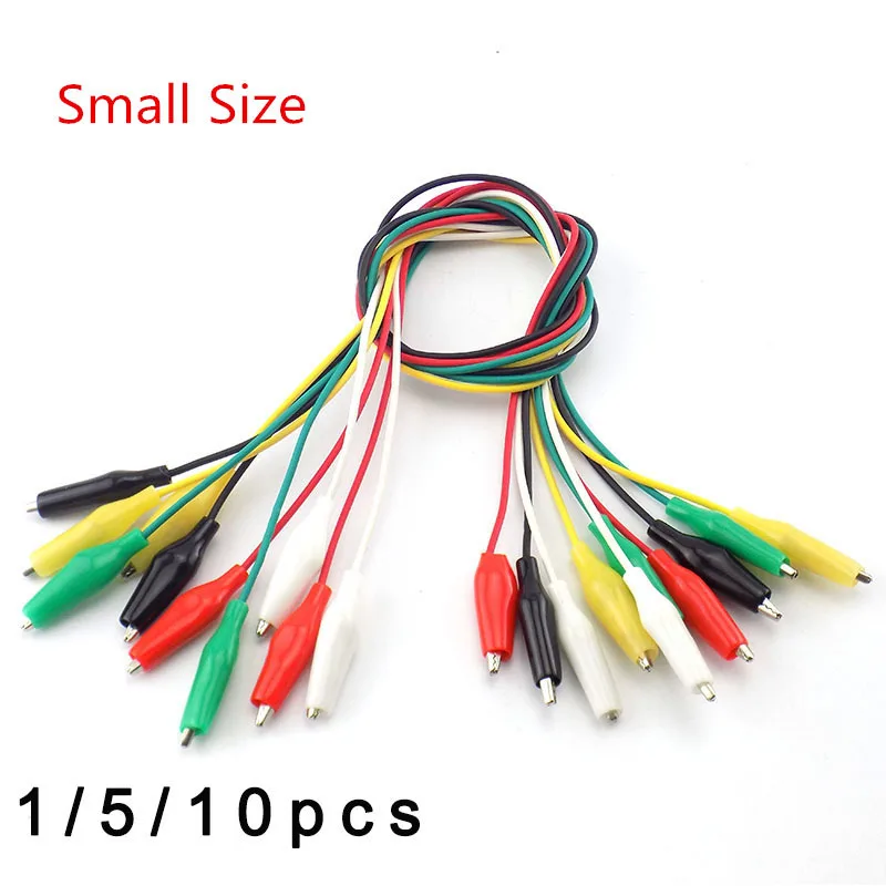 Alligator Clips Wire Double-ended Crocodile Clips Test Jumper Electrical DIY 1/5/10 Pcs