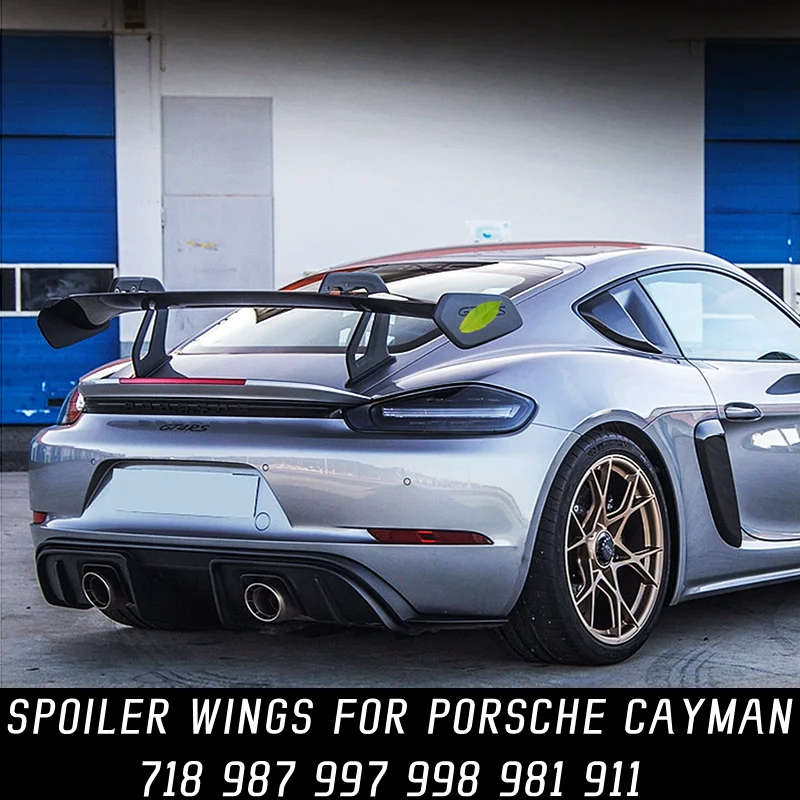 

For Porsche Cayman 718 987 997 998 981 911 Boxster GT4RS Style Car Carbon Fibe Rear Trunk Lid Duck Lip Spoiler Wings Accessories