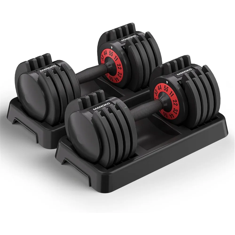 Adjustable Dumbbell 55LB Single Dumbbell 5 Weight Options Anti-Slip Metal Handle, Ideal Home Exercise Equipment