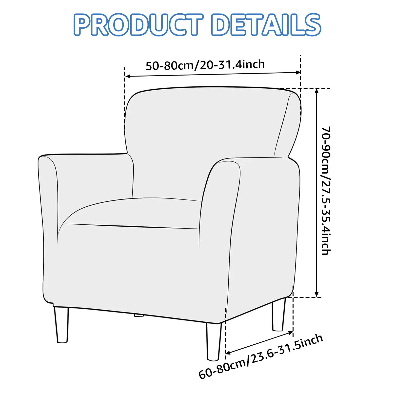 Stretch Sofa Armchair Slipcover Washable Single Sofa Seat Cover Easy-install Home Furniture All-Round Protection Cover NEW