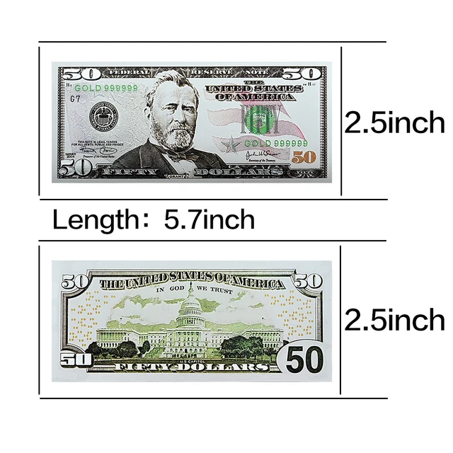 50 Dollar Bill Actual Size