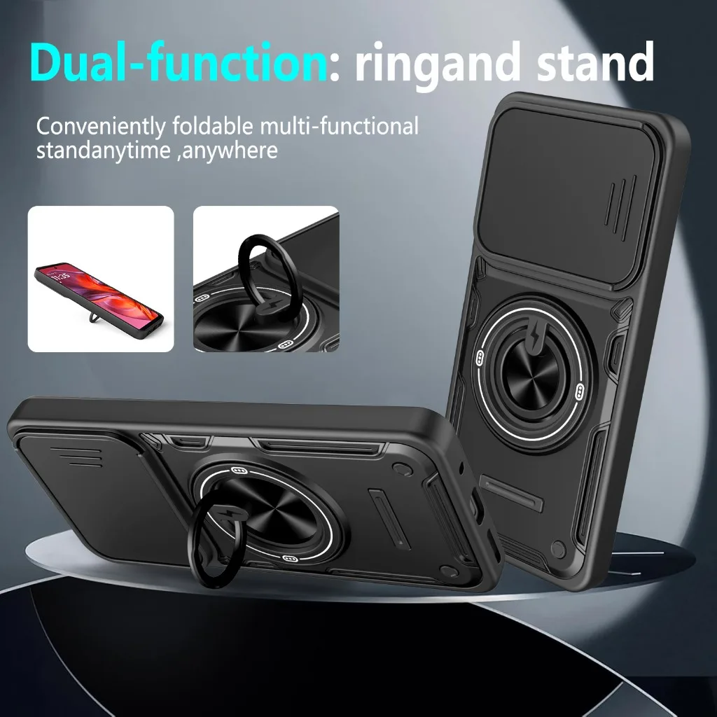 360° Ring Holder Phone Case with Slide Camera Protector