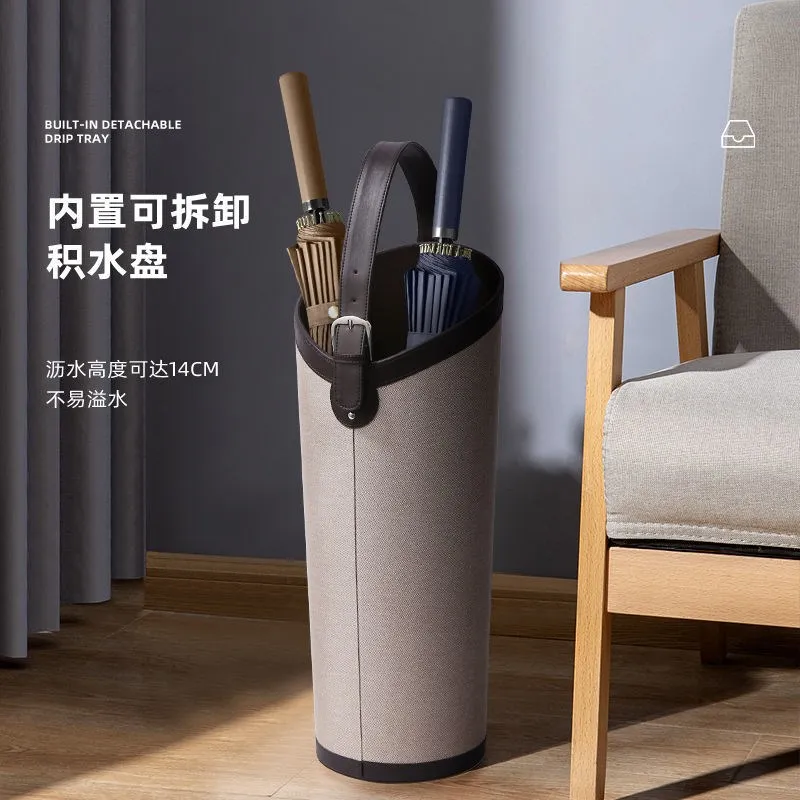 Umbrella bucket leather light luxury door put umbrella rack storage rack household commercial storage bucket large capacity