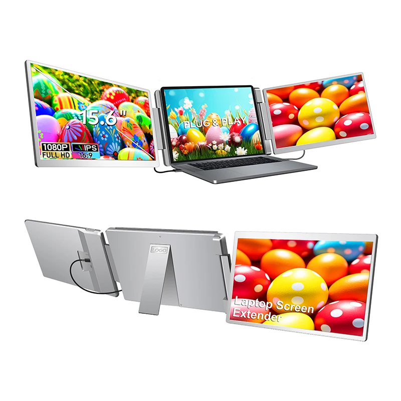 Best for Travel Laptop Screen Extender Big Size 15.6 Inch Dual Triple Portable Mobile Workstation External Display