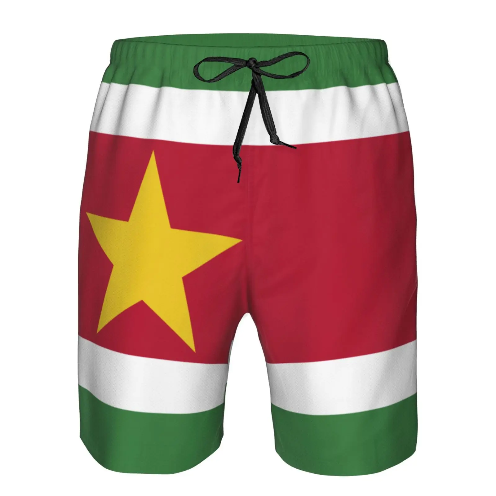 Men's Suriname Flag Beach Pants Shorts Surfing M-2XL Polyester Swimwear Running 3