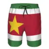 Men's Suriname Flag Beach Pants Shorts Surfing M-2XL Polyester Swimwear Running 3