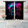 2pc,Party Curtain  Horror Skull Durable Polyester,Without Electricity Family Party Decoration Use for Holiday Portraits and 2