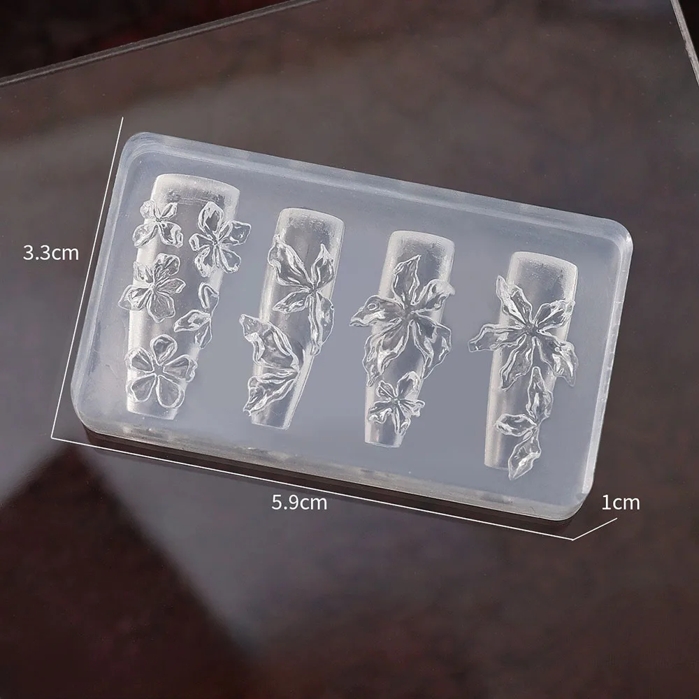 3D 꽃 네일 몰드 DIY 실리콘 네일 도구 하와이 히비스커스 꽃잎 네일 디자인 레진 몰드 네일 아트 조각 템플릿