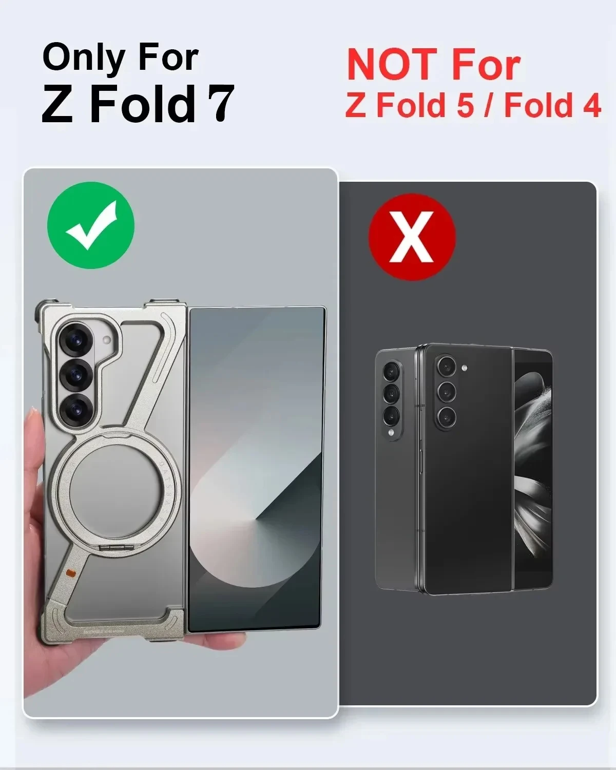 Eary Frameless Case for Galaxy Z Fold 7 With 360°Rotataion Magnetic Stand Metal Aluminium Shell Shockproof Protector Phone Cover