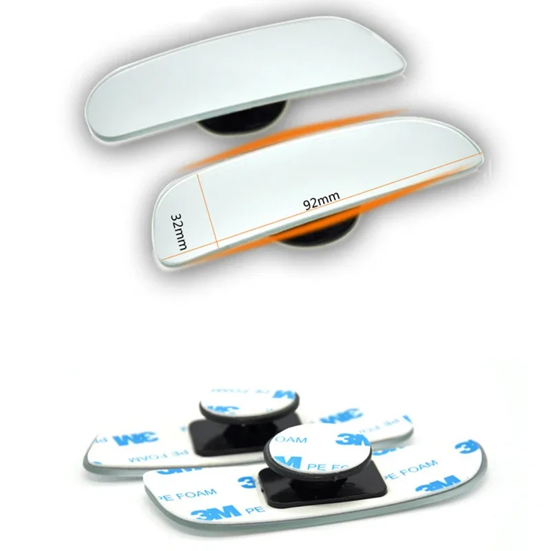Car Arc Wide-angle Rearview Mirror Clear Slim Blind Spot Reversing Glass Convex Rear View Mirror Parking 2Pcs