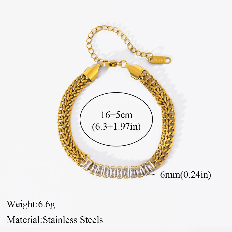 GANPUP 316L Edelstahl Metall Gold Farbe Oval Kette Armband Für Frauen Textur Wasserdicht Handgelenk Kette Armreif Schmuck Geschenk – Detail 9