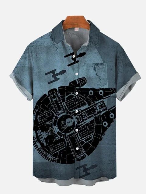 Homens E Mulheres All Terrain D Estampa Camisas Havaianas Tecnologia Psicod&eacute;lico Rob&ocirc; Walker Blindado Moda Praia Blusa Plus Size