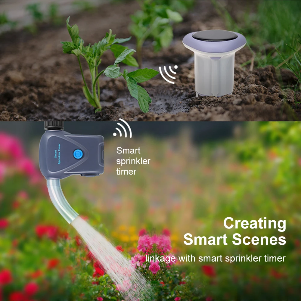 Tuya Smart Zigbee Soil Sensor Temperature and Humidity Soil Soisture Sensor Soil Tester With Solar Panel Charge For Plant Garden