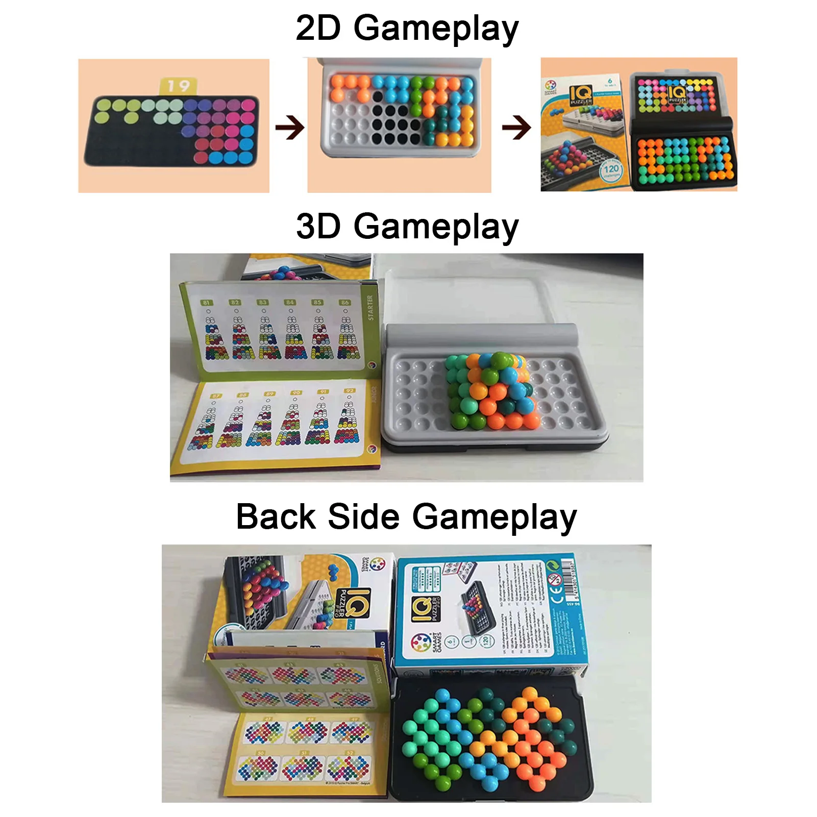 de mesa de juego de puzle educativo adultos, adolescentes y niños, rompecabezas 2D y 3D, juego de rompecabezas IQ rompecabezas para niños, 120 -