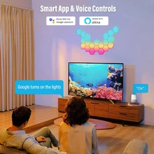  WIFI-APP Remote Control Indoor Wall Light RGB LED Night Light Led Hexagon Light Colorful Bedroom Living Room Gaming Lights 