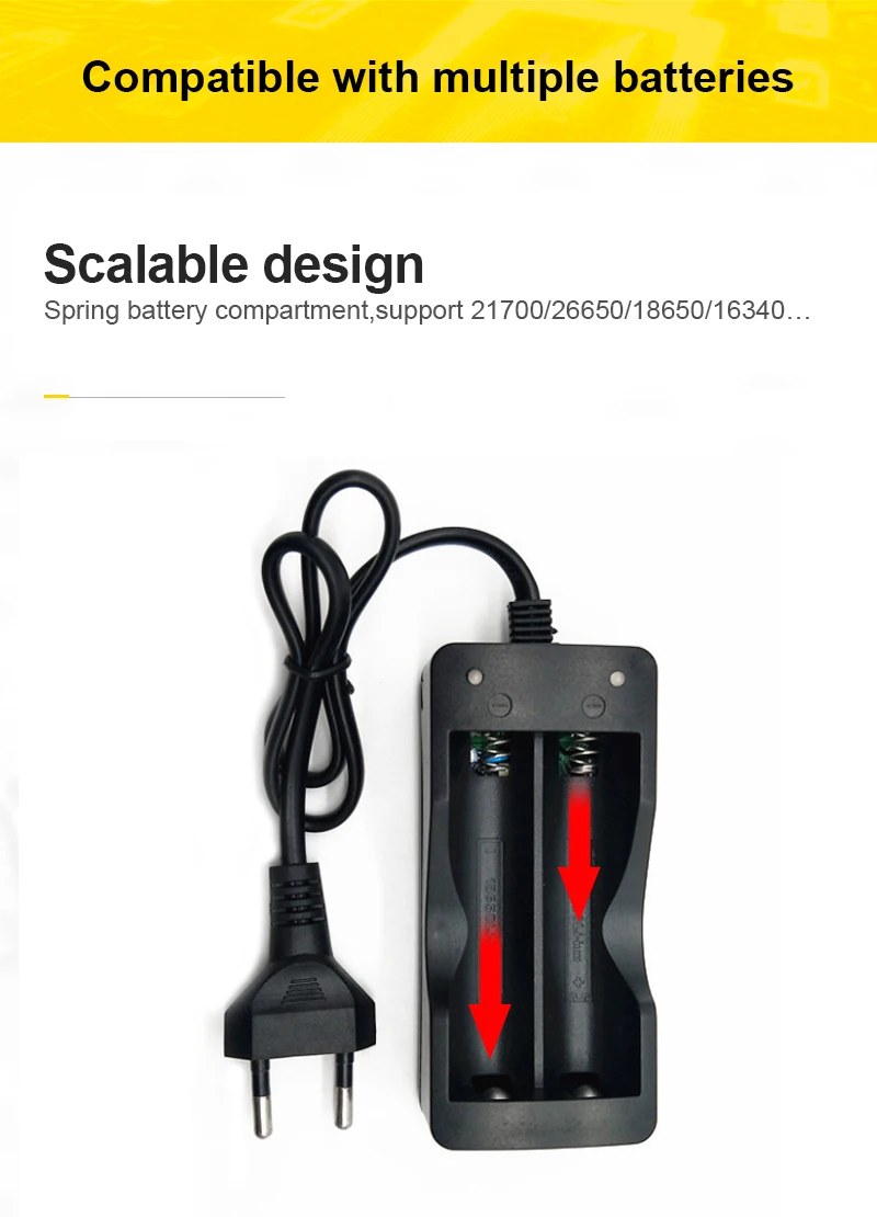Battery Charger 18650 EU 2slots Smart Li-ion Rechargeable