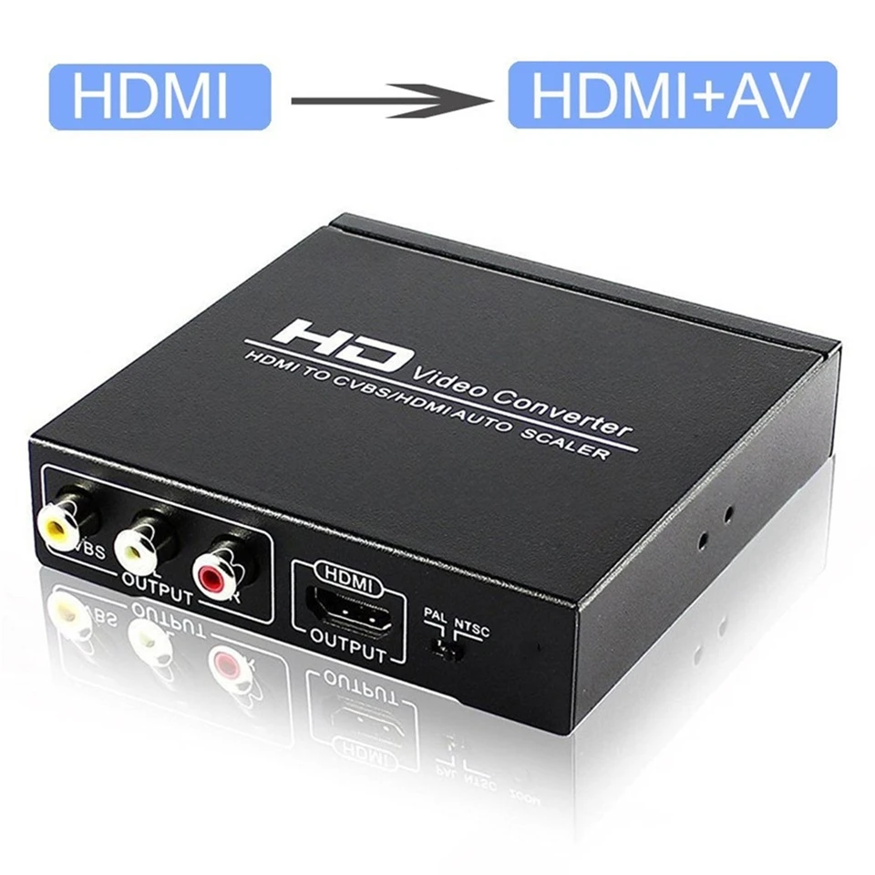 HDMI2AV HDMI TO AV 3RCA CVBs Composite Video Audio Converter Adapter Supporting PAL/NTSC with Cable at ₹ 130/piece | New Delhi | ID: 19055674962