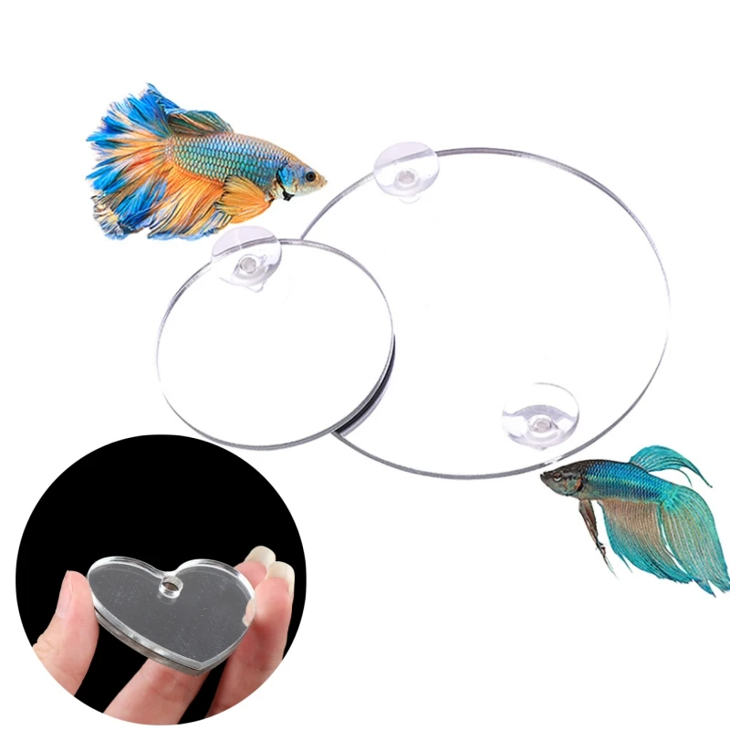 4Cm/5Cm/6Cm/7Cm Acrilico Acquario Betta Specchio Fish Tank Specchio Rotondo Galleggiante Per Pesce Betta Flowerhorn Ciclid Training