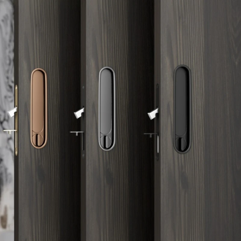 Latest Pocket Door Sliding Door Lock Room Sliding Doors for Interior Locks Fittings Bathroom Slide Hardware Invisible Entry Hook