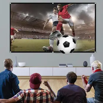 Foldable Projector Screen 16:9 Anti-Crease Projector Screen 4K HD 60-130 Inch Portable Movie Screen For Home Cinema Theater 2