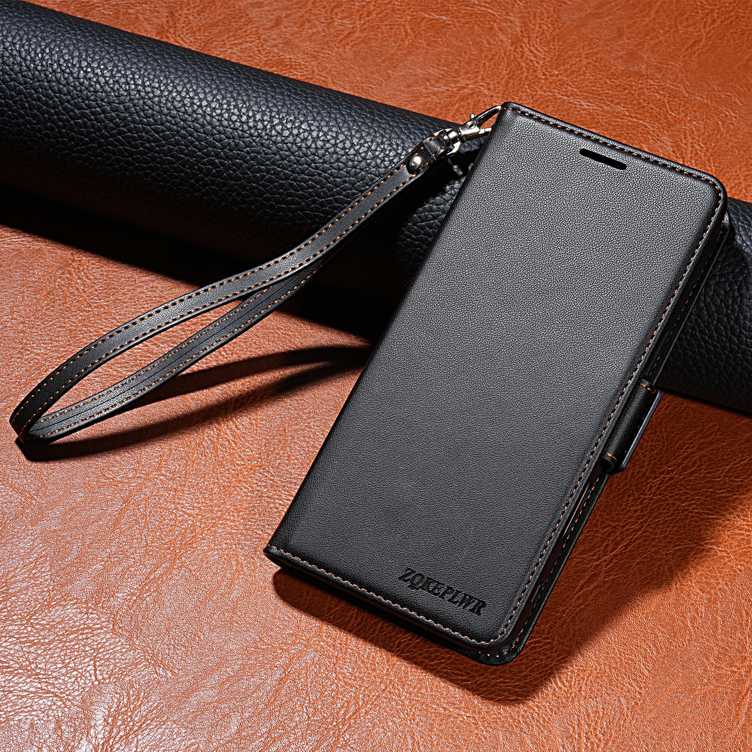 Magnetic Flip Leather Wallet Case with Card Slot & Kickstand - Shockproof Cover