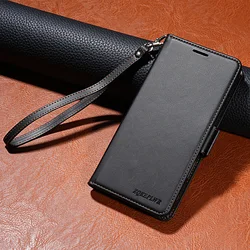 Magnetic Flip Leather Wallet Case with Card Slot & Kickstand - Shockproof Cover for Honor 90 Smart (Black)