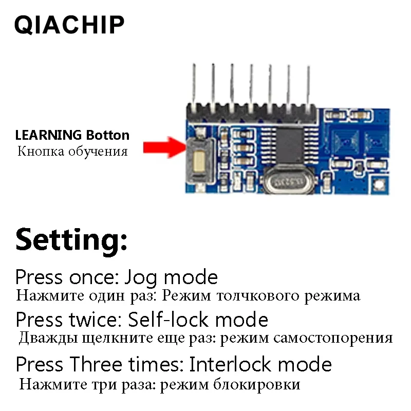 รูปสินค้า โมดูลรีเลย์ไร้สาย 4 ช่องควบคุมระยะไกล RF 433 MHz