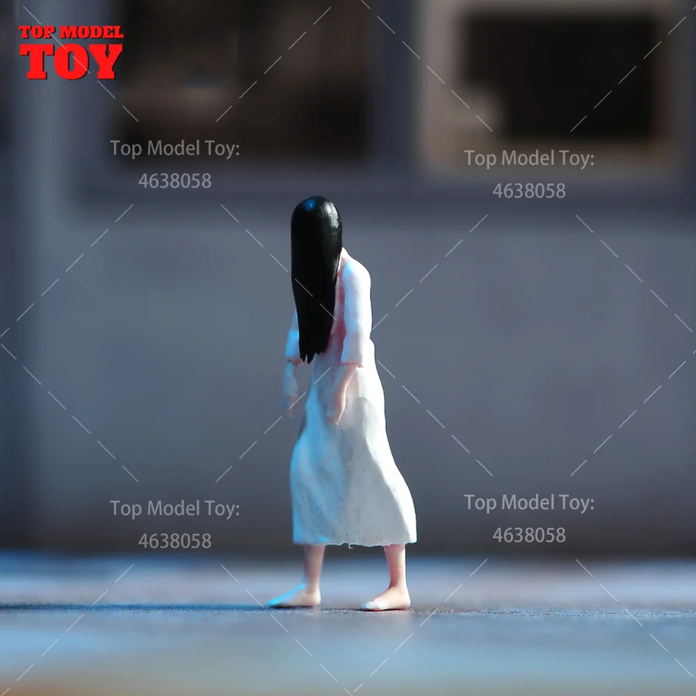 

Painted Miniatures 1/24 1/64 1/43 1/87 Female Ghost Long Hair Girl Scene Figure Doll Unpainted Model For Car Vehicles Toys