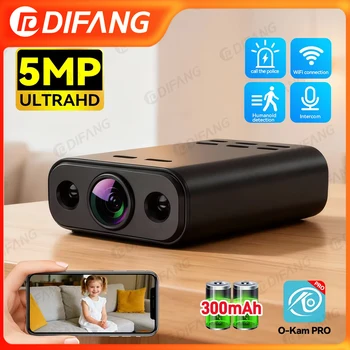 New Mini Indoor 5MP WIFI Security Camera Human Tracking IP Remote Monitoring for Pet/Baby Cam Built-in Battery IR Night Vision 1