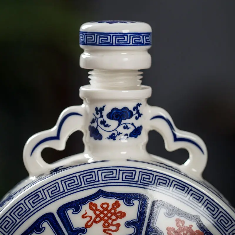 빈 와인 병, 달병 장식, 심플한 가정용 크리에이티브 세라믹 밀폐 화이트 와인 포트, 8 보물