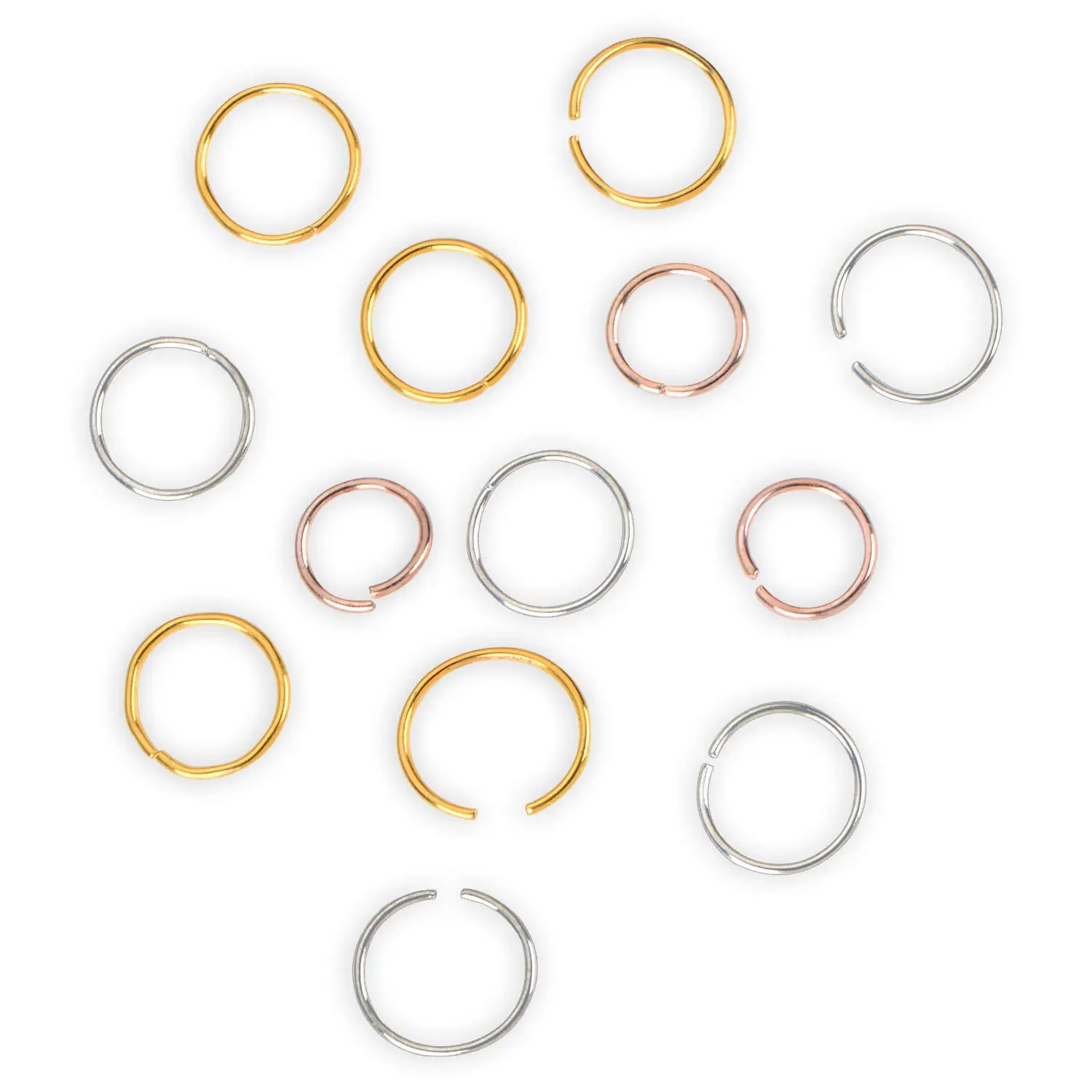 Elegant 12mm Multicolor Hair Rings - Pack of 100