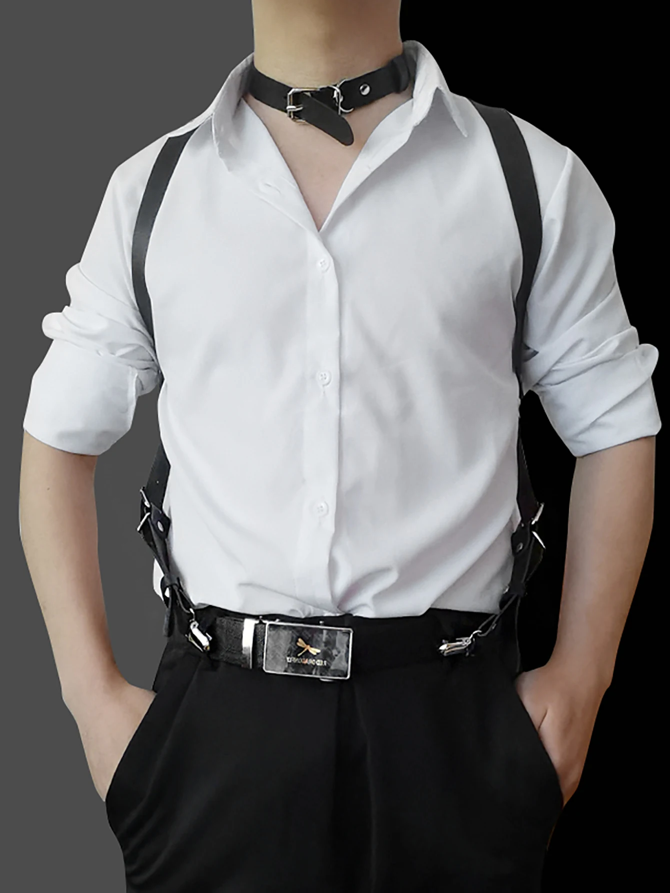 

Simple Design Suspenders Men's PU Leather Suspenders New Fashion Gentleman Gentle Men's Suspenders Belt Adult Belt Accessories