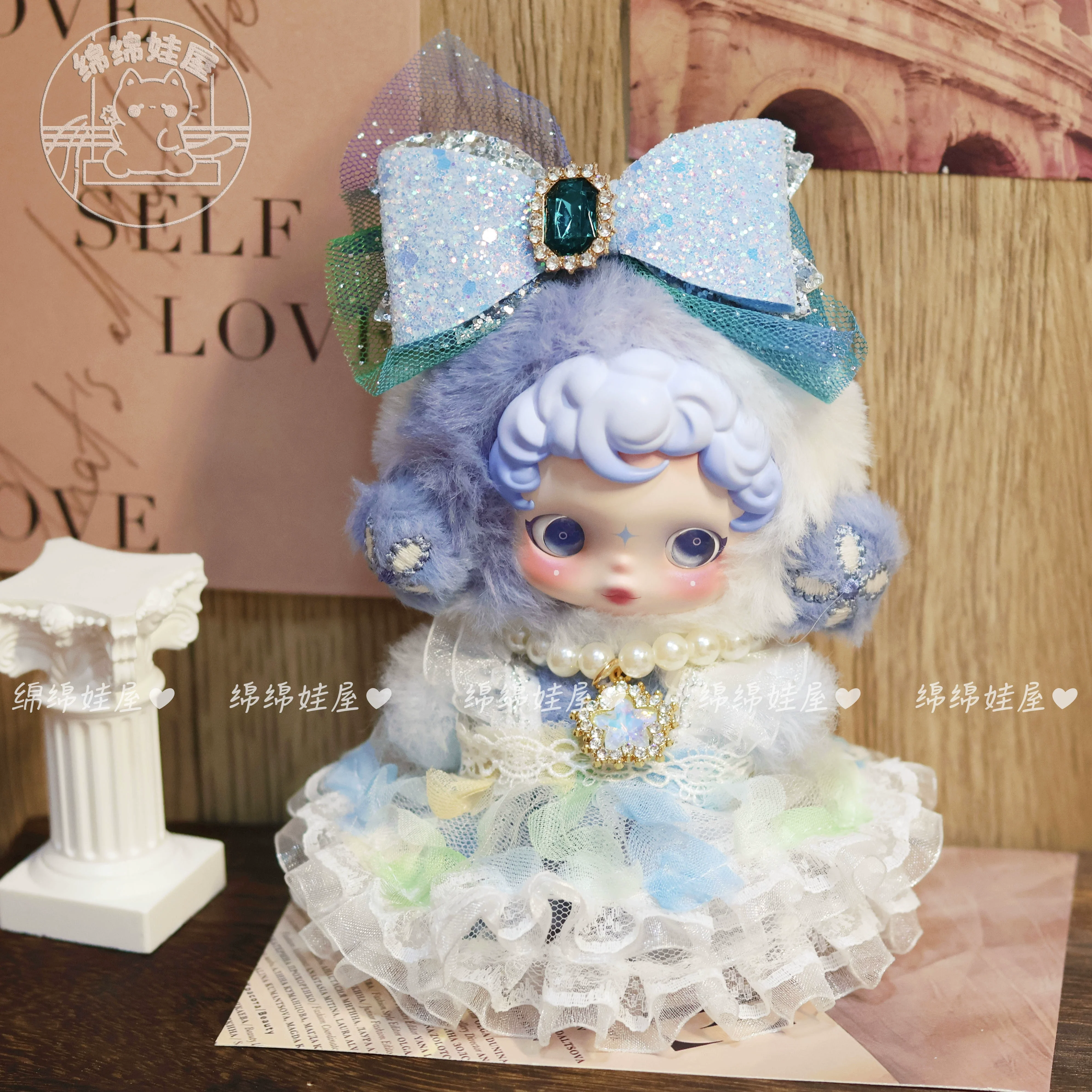 monaページ スカルパンダ ぬいぐるみ 服 2着セット 白&紫ドレス