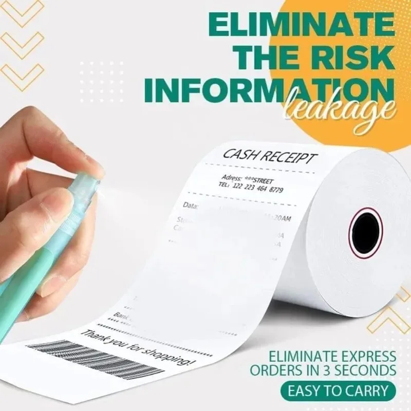 1/2/3/4개 열전사 용지 스프레이 수정 펜 개인정보 보호 지우개 빠른 제거 마커 잉크 열전사 영수증 라벨 커버