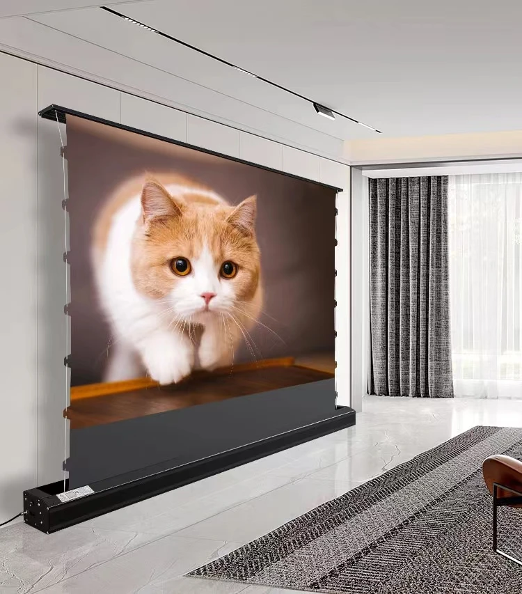 

YuTong 130 inch~150 inch 8k alr black diamond Motorized Floor Rising projector screen support Ambient Light Rejecting Laser TV
