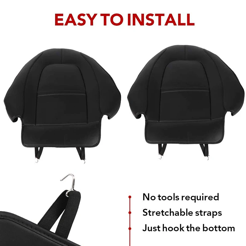 Car Seat Protector NovaAcc for Tesla Model 3 Y Leather Seat Back Kick Mats Kids Back Seat Durable Water Resistant