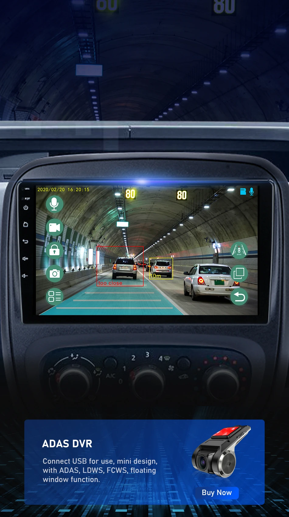 Srnubi Android-Headunit mit integriertem Lüfter, CarPlay, Auto, Bluetooth, GPS, WiFi für Renault Trafic 3 2014–2021, für Opel Vivaro B 2014–2018 – Detail 28