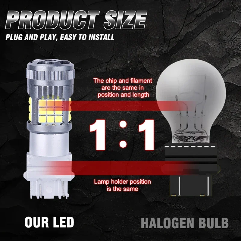 CARLITEK LED Brake Reverse Bulbs T25 3157, White 3030 24SMD Canbus Error Free No Hyper Flash 2X Skoda Octavia 3 Audi Ford Focus - Image 3