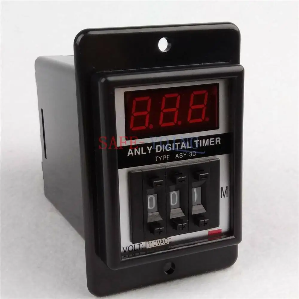 

ASY-3D 1-999 Minute / Seconds AC 110V / 220V Power on Delay Timer Time Relay