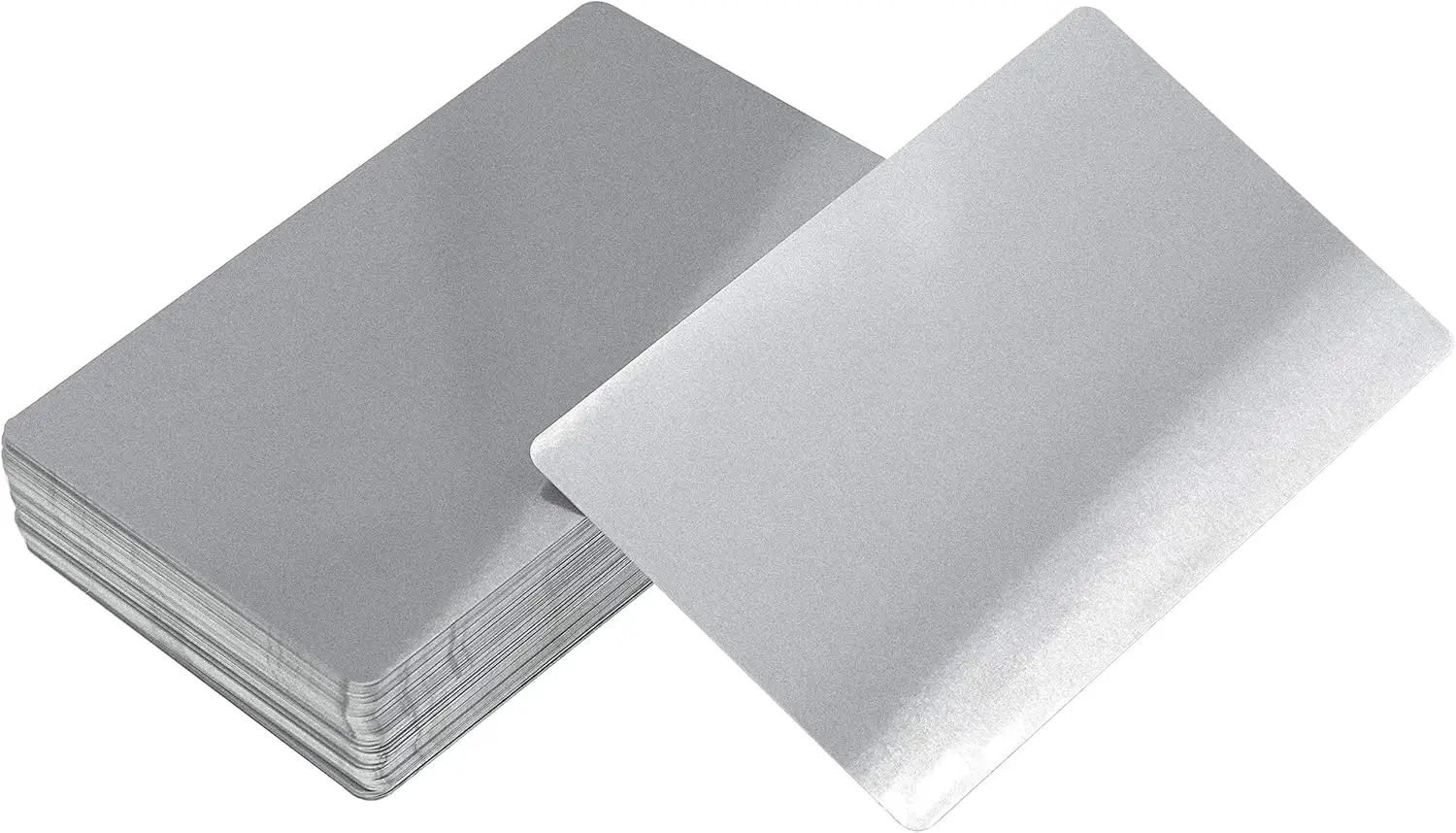 Business Cards Thickness 0.4mm Glossy Silver Metal Aluminum Blank For Laser Engraving 10/20/50-You Choose Quantity business cards