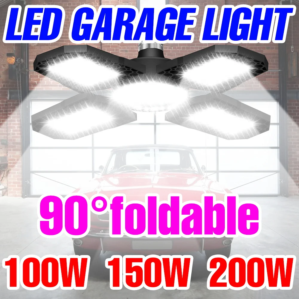 Ultra-Bright Adjustable LED Garage Light – 200W High Bay Spotlight for Home, Workshop & Warehouse
