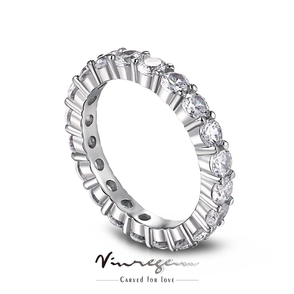 

Vinregem 18K Gold Plated Fancy Cut White Sapphire Row Gemstone Wedding Ring for Women 925 Sterling Silver Jewelry Drop Shipping