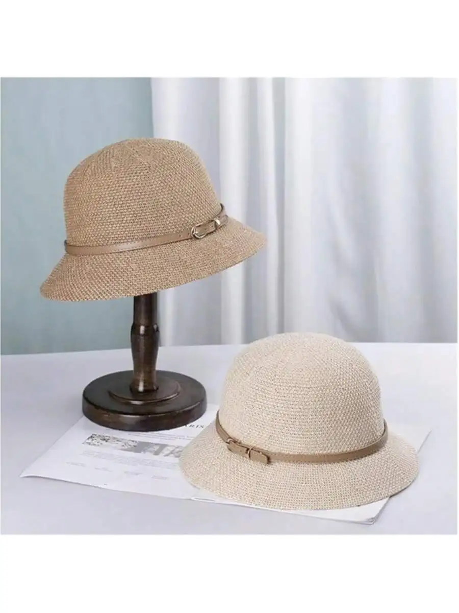 hats for women Sun protection all-match fisherman hat woven women's knitted hollow casual travel to make the face look smaller