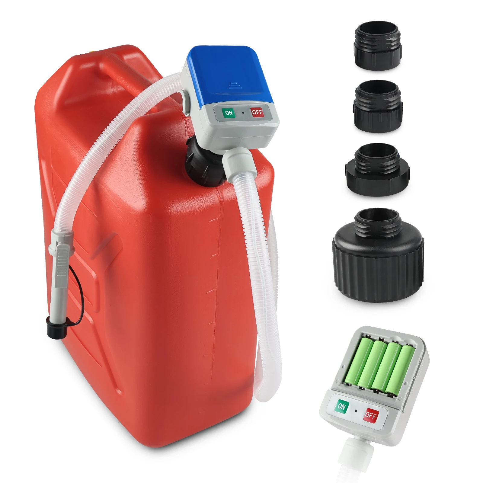 Auto Transfer Pump การใช้ปั๊ม Auto-stop Sensor ป้องกันการรั่วไหล 2.4GPM 4 ถังอะแดปเตอร์ 51 "ท่อไฟฟ้าปั๊มน้ํามัน 1