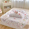 2025 New Bed Hat Print Cartoon Water Clouds Cotton Bedspread Student Mattress Cover Skin Friendly Full Wrap with Elastic Sheet 4