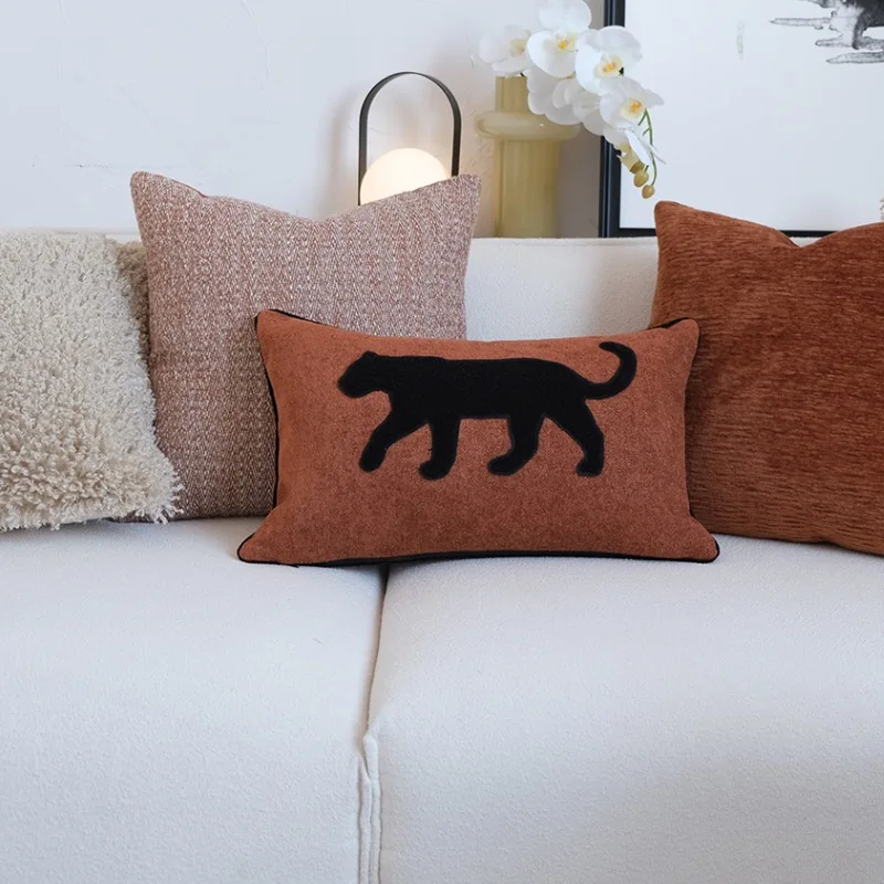 

Fall Pillows Caramel Tiger Cushion Case Porch Decorative Pillow Cover For Sofa 45x45 Luxury Living Room Home Decoration