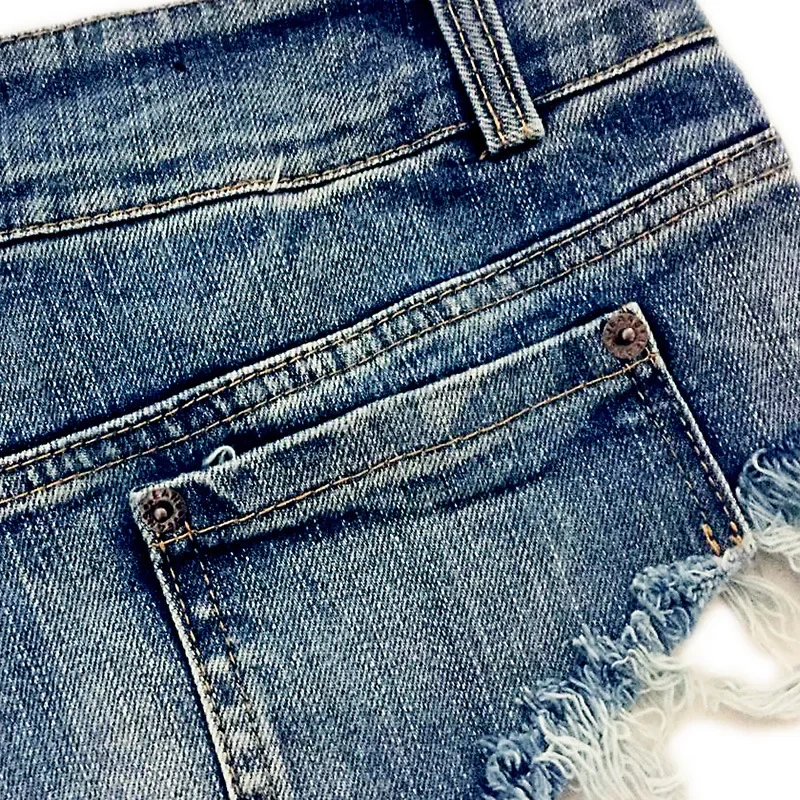 Sexy Low Waist Women Hot Mini Denim Shorts Summer Beach Hole Jeans Shorts Feminino